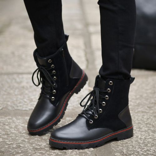 Boots - chaussures en PU ronde pour printemps - tendance des jeunes - semelle caoutchouc - Ref 956856