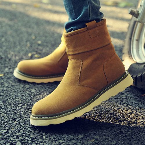 Boots - chaussures en Cuir spatial ronde pour hiver - tendance des jeunes - semelle caoutchouc - Ref 956873