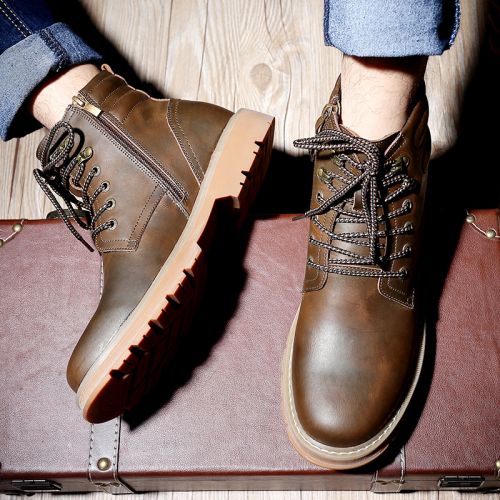 Boots - chaussures en plancher de cuir, En plus de de vache, OKKO ronde pour hiver - loisir - semelle TPR - Ref