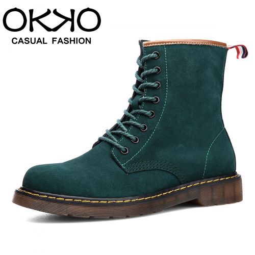 Boots - chaussures en cuir OKKO ronde pour hiver - loisir - semelle TPR - Ref 956904