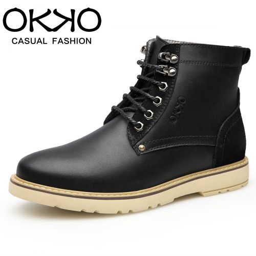 Boots - chaussures en plancher de cuir, En plus de de vache, OKKO ronde - Ref 956906