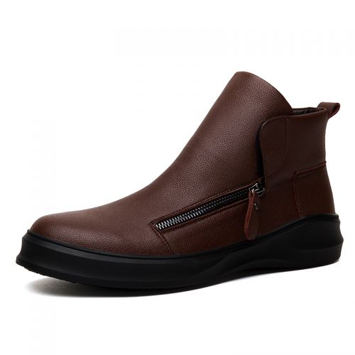 Boots - chaussures en Microfiber ronde pour printemps - Angleterre - semelle caoutchouc - Ref 956930
