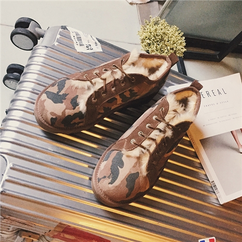 Boots - chaussures en plancher de cuir, En plus de de vache, ronde pour hiver - tendance des jeunes - semelle caoutchouc