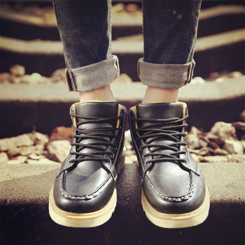 Boots - chaussures en PU ronde pour printemps - loisir - semelle caoutchouc - Ref 956964