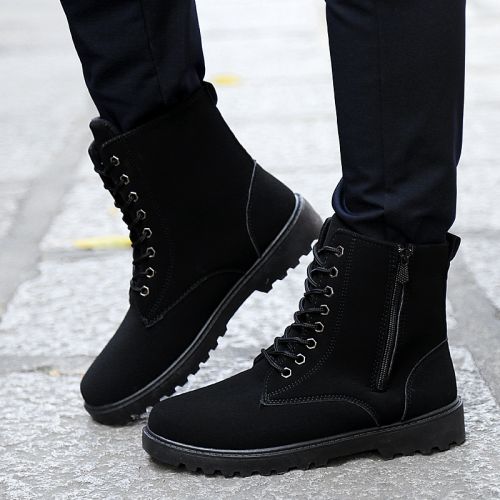 Boots - chaussures en PU ronde pour hiver - tendance des jeunes - semelle caoutchouc - Ref 956968