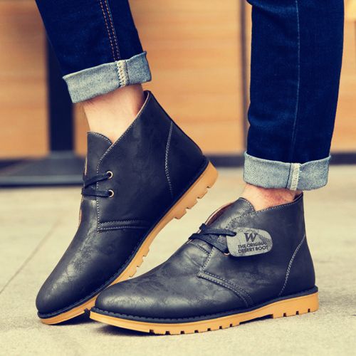 Boots - chaussures en PU ronde pour hiver - tendance des jeunes - semelle caoutchouc - Ref 956970