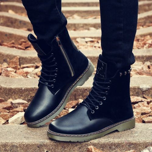 Boots - chaussures en PU ronde pour printemps - tendance des jeunes - semelle caoutchouc - Ref 956971