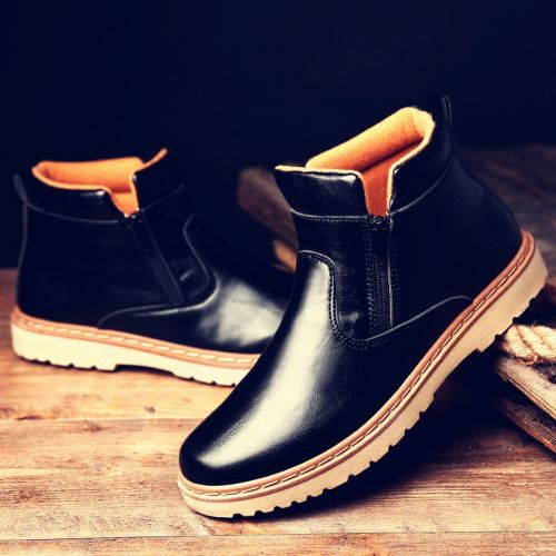 Boots - chaussures en PU ronde pour printemps - loisir - semelle caoutchouc - Ref 956979