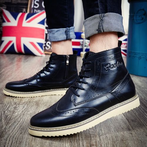 Boots - chaussures en PU ronde pour hiver - tendance des jeunes - semelle caoutchouc - Ref 956981