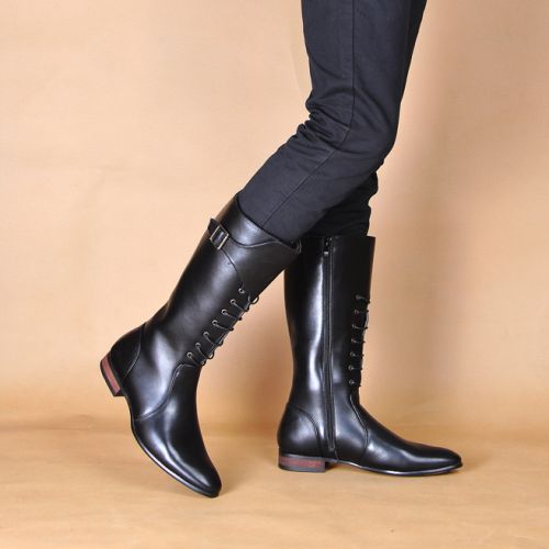 Boots - chaussures en PU pointu pour hiver - tendance des jeunes - semelle caoutchouc - Ref 956984
