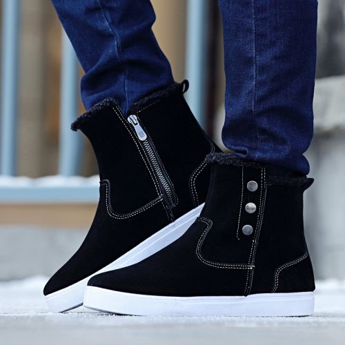 Boots - chaussures en PU ronde pour hiver - tendance des jeunes - semelle caoutchouc - Ref 956985