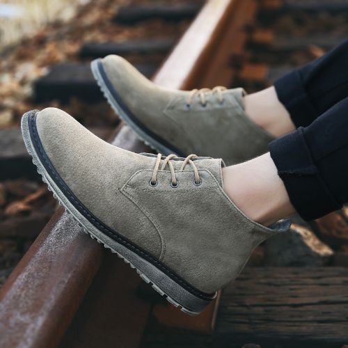 Boots - chaussures dont première couche de peau de porc GUYANGCITY ronde pour printemps - tendance des jeunes - semelle caoutch