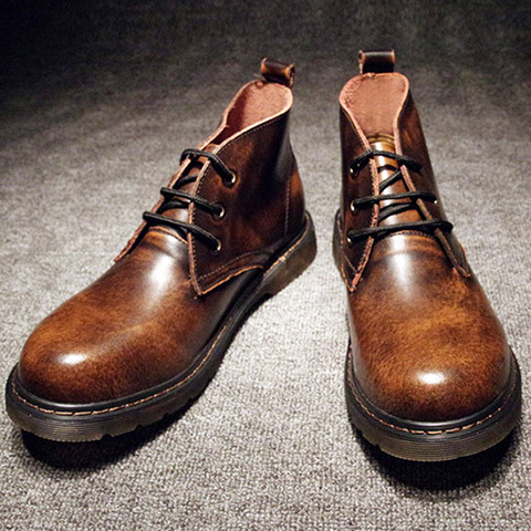 Boots - chaussures en plancher de cuir, En plus de de vache, ronde pour printemps - tendance des jeunes - semelle TPR 