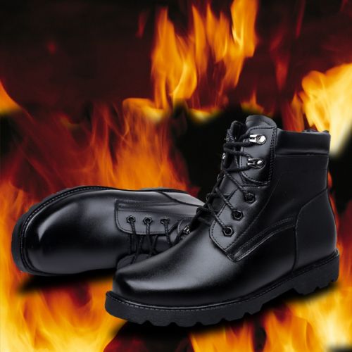 Boots - chaussures en plancher de cuir, En plus de de vache, ronde pour hiver - loisir - semelle caoutchouc - Ref 957056
