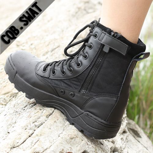 Boots - chaussures en toile CQB.SWAT ronde pour printemps - mouvement - semelle caoutchouc - Ref 957066