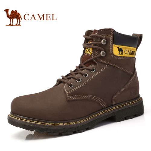 Boots - chaussures en Première couche de cuir, En plus de de vache, CAMEL ronde - Ref 957148
