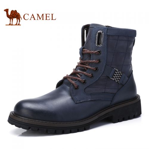 Boots - chaussures en cuir CAMEL - semelle caoutchouc - Ref 957155