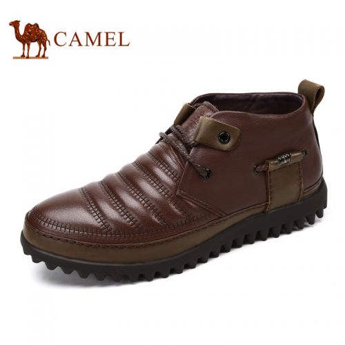 Boots - chaussures en Première couche de cuir, En plus de de vache, CAMEL - Ref 957158