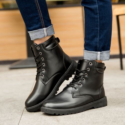 Boots - chaussures en PU ronde - tendance des jeunes - semelle plastique - Ref 957166