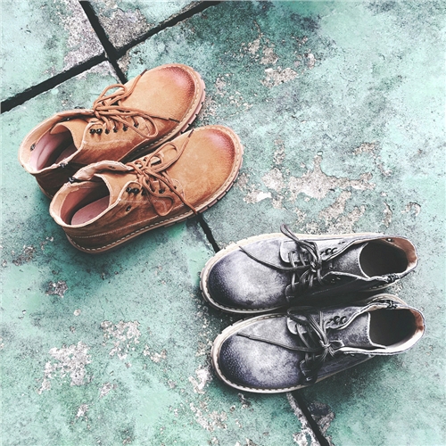 Boots - chaussures dont première couche de peau de porc ronde pour hiver - tendance des jeunes - semelle TPR - Ref 95