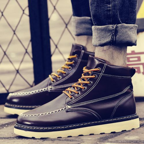 Boots - chaussures en PU ronde pour hiver - tendance des jeunes - semelle caoutchouc - Ref 957196
