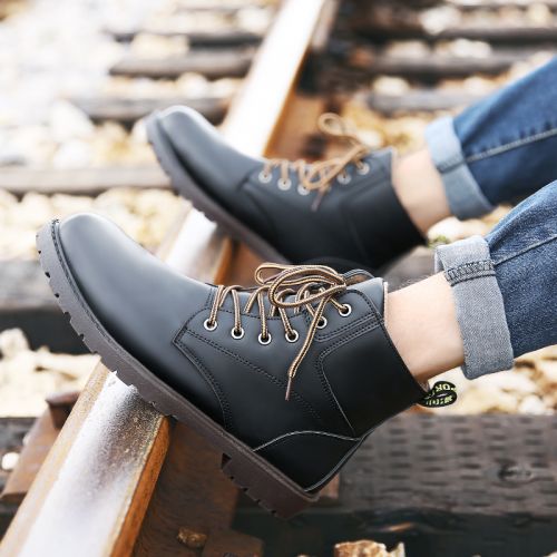 Boots - chaussures en PU ronde pour hiver - loisir - semelle PVC - Ref 957202
