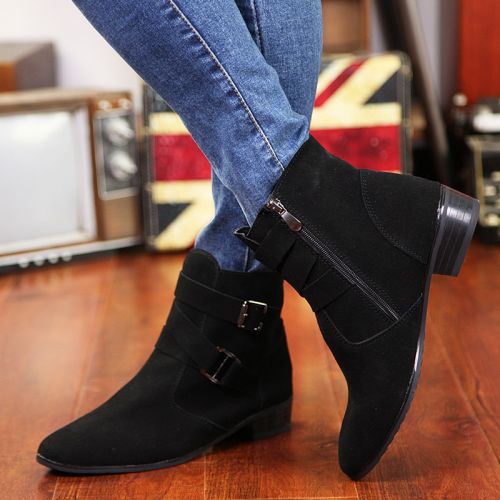 Boots - chaussures en PU pointu pour printemps - loisir - semelle caoutchouc - Ref 957216