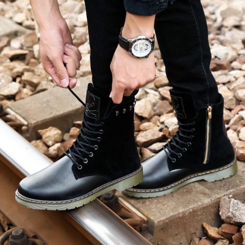Boots - chaussures en PU ronde pour printemps - loisir - semelle caoutchouc - Ref 957218