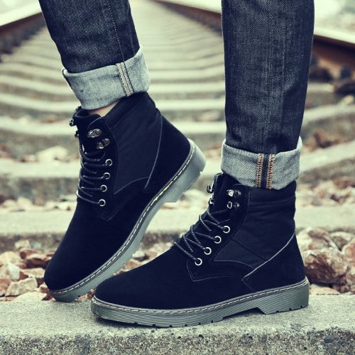 Boots - chaussures en Microfiber ronde pour printemps - loisir - semelle caoutchouc - Ref 957231
