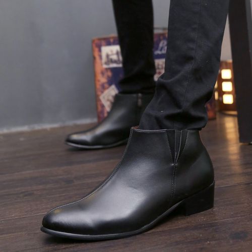 Boots - chaussures en PU pointu pour printemps - loisir - semelle caoutchouc - Ref 957234
