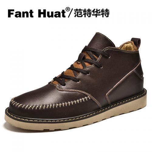 Boots - chaussures en plancher de cuir, En plus de de vache, FANT HUAT ronde pour hiver - Angleterre - semelle caoutchou