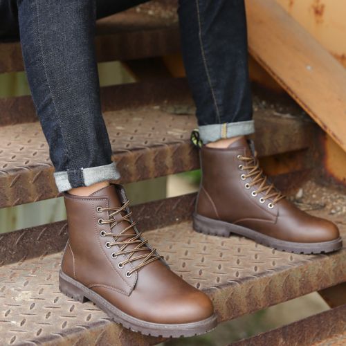 Boots - chaussures en PU ronde pour printemps - loisir - semelle caoutchouc - Ref 957257