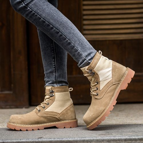 Boots - chaussures en toile ronde pour printemps - Europe - semelle caoutchouc - Ref 957258