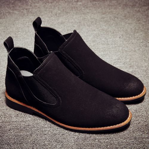 Boots - chaussures en de vache ronde pour printemps - loisir - semelle caoutchouc - Ref 957260