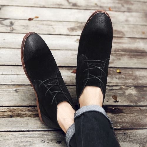 Boots - chaussures en de vache ronde pour printemps - Angleterre - semelle TPR - Ref 957261