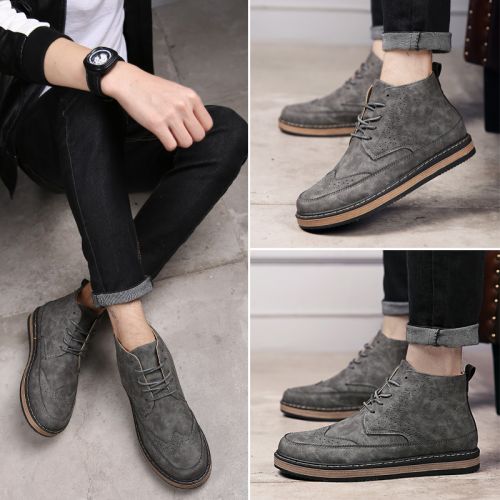 Boots - chaussures en PU ZUSMAN ronde pour hiver - Retro - semelle caoutchouc - Ref 957267
