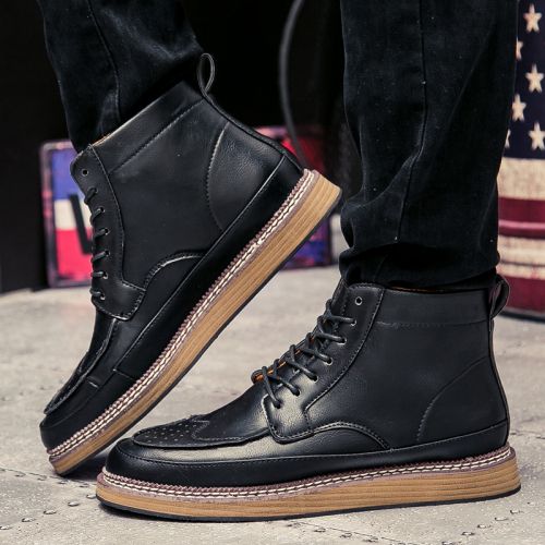 Boots - chaussures en PU ZUSMAN ronde pour hiver - Angleterre - semelle fond composite - Ref 957277