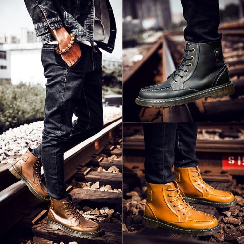 Boots - chaussures en PU ZUSMAN ronde pour hiver - Angleterre - semelle caoutchouc - Ref 957281