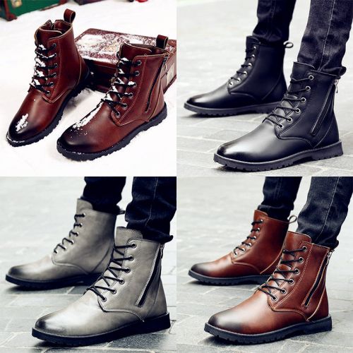 Boots - chaussures en PU ZUSMAN ronde pour hiver - Retro - semelle caoutchouc - Ref 957286