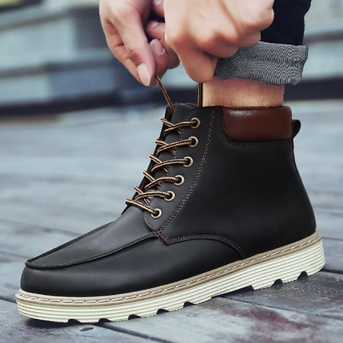 Boots - chaussures en Microfiber ZUSMAN ronde pour printemps - Europe - semelle caoutchouc - Ref 957299