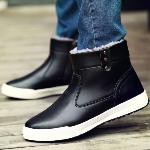 Boots - chaussures en PU ronde pour hiver - tendance des jeunes - semelle caoutchouc - Ref 957308