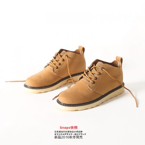 Boots - chaussures en Première couche de cuir, En plus de de vache, ronde pour hiver - Europe - semelle EVA - Ref 957310
