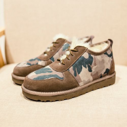 Boots - chaussures en Nubuck ronde pour hiver - tendance des jeunes - semelle caoutchouc - Ref 957313