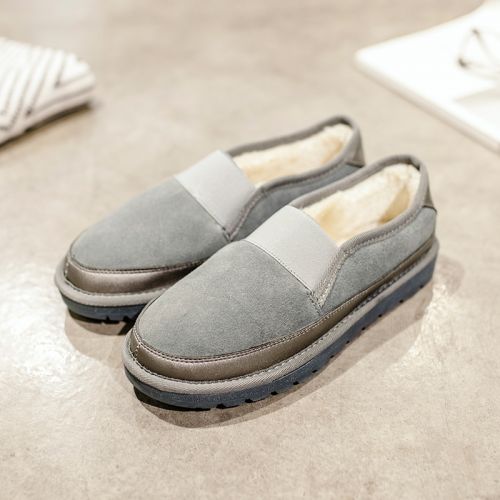 Boots - chaussures en plancher de cuir, En plus de de vache, ronde pour hiver - tendance des jeunes - semelle caoutchouc