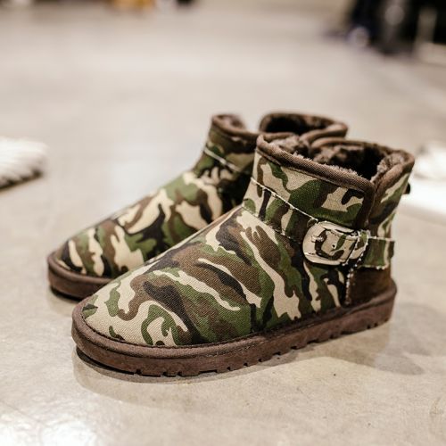 Boots - chaussures en toile ronde pour hiver - tendance des jeunes - semelle caoutchouc - Ref 957320
