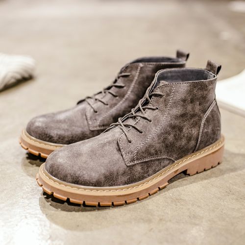 Boots - chaussures dont première couche de peau de porc ronde pour hiver - tendance des jeunes - semelle caoutchouc - Ref 95732