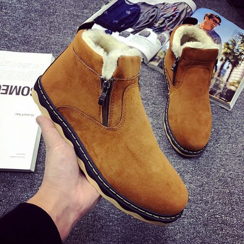 Boots - chaussures en coton ronde pour hiver - Angleterre - semelle caoutchouc - Ref 957341
