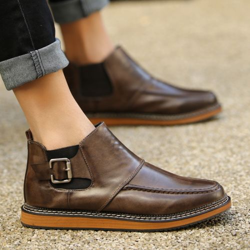 Boots - chaussures en Microfiber ronde pour hiver - loisir - semelle caoutchouc - Ref 957361