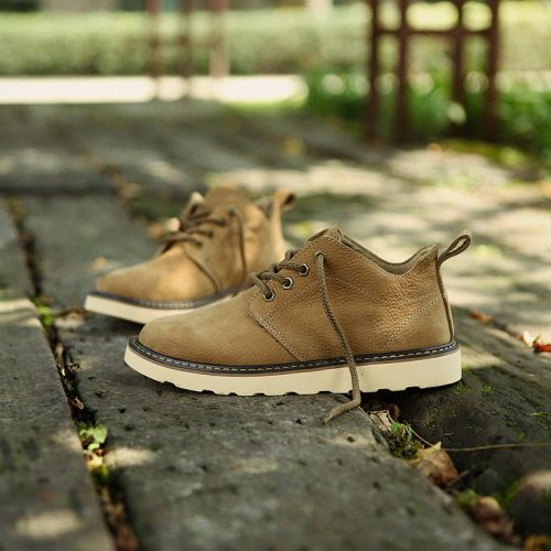 Boots - chaussures en plancher de cuir, En plus de de vache, - Ref 957366