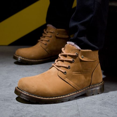 Boots - chaussures en Première couche de cuir, En plus de de vache, ronde pour hiver - loisir - semelle TPR - R